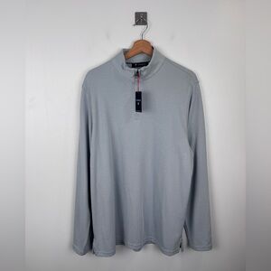 NWT Cremieux Men Quarterzip Cotton Blend Pullover Gray Dawn Size Large